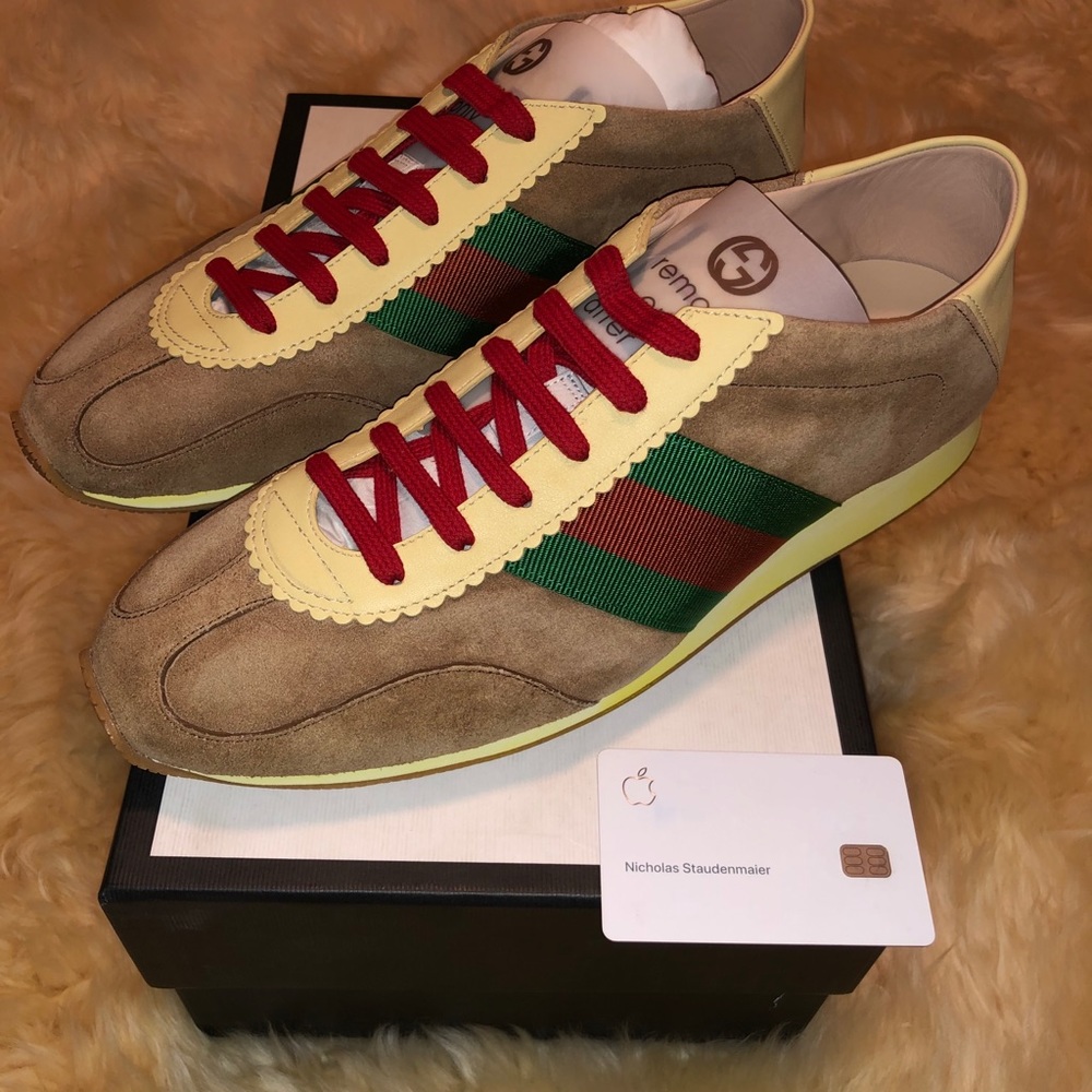 🦧Brand New Gucci Rocket sneakers suede washed